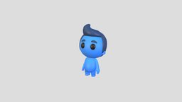Character083 Rigged Little Man body, hair, toon, little, style, boy, people, figure, stick, mascot, rig, stickman, character, cartoon, game, man, blue, human, male, noai