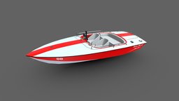 Speedboat Low-poly yacht, powerboat, speed, vessel, sailing, ocean, civilian, game-ready, motorboat, game-asset, watercraft, motor-boat, speedboat, riverboat, speed-boat, low-poly, game, ship, boat, fast-boat