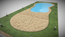 The natural beach pool 3D model object, cottage, garden, exterior, architect, unreal, architectural, natural, obj, ready, pool, easy, fbx, decor, gravel, realistic, beach, old, real, vacation, swimming, overhead, modeling, unity, unity3d, architecture, asset, game, 3d, low, poly, model, design, decoration, interior, modular, sea, environment, enine, "trapical"