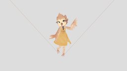 Morale bird, dress, feathers, furry, design