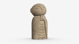 Japanese Jizo Figurine monk, statuette, culture, religion, holy, tradition, prayer, buddhist, jizo, 3d, pbr, stone, sculpture, temple, japanese