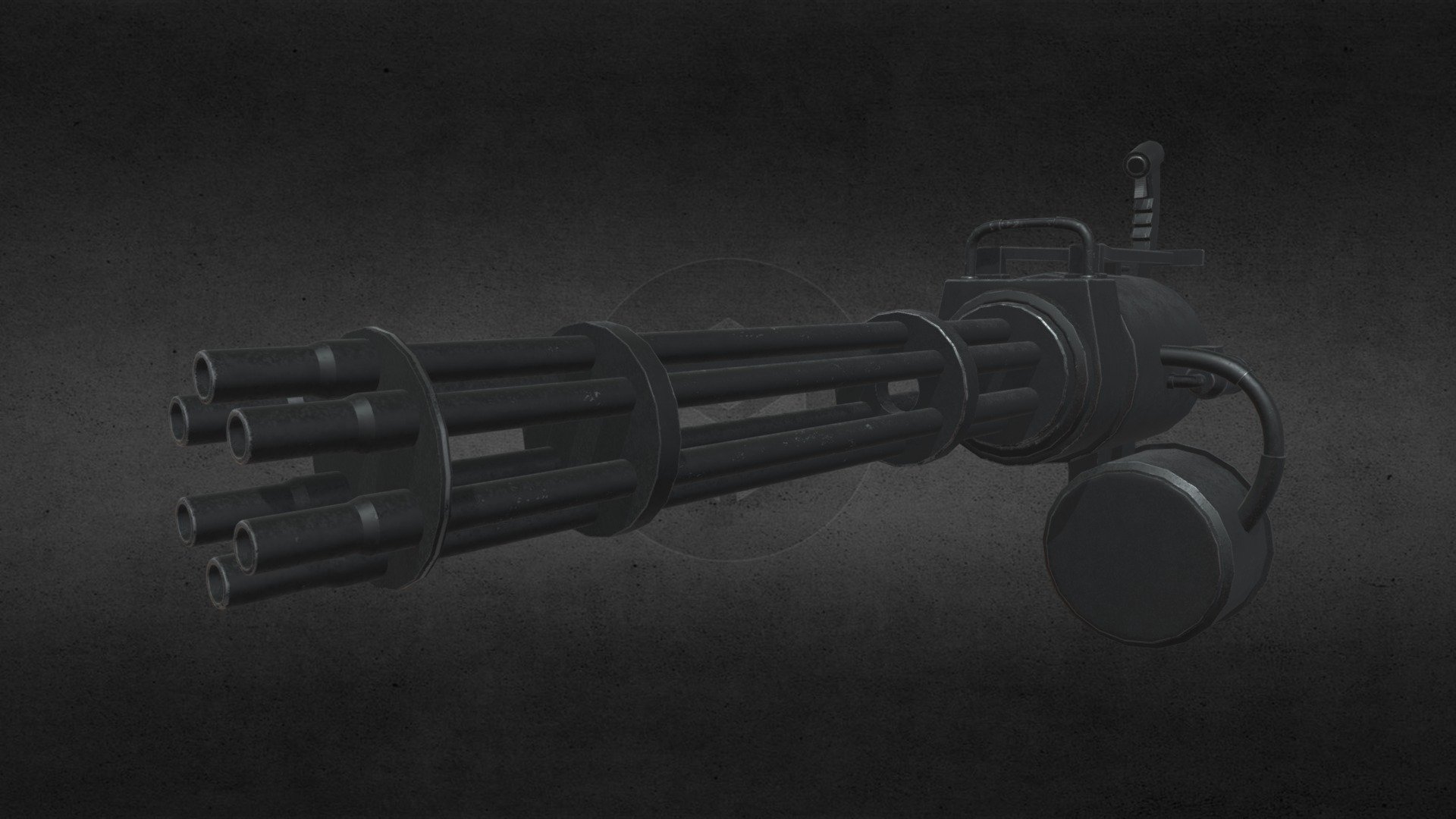 Hi.
Gatling Gun.

This model is; Low poly, Specially made for games, Made in Maya, Used in Maya and Unreal engine. It works, Textured in substance painter, Draw calls count 1, unwrapped.

An advice for Unreal engine. When import the model, make sure to check the combine mesh to get it in one piece, and uncheck &ldquo;transform vertex to absolute