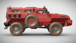 Paramount Marauder red, armored, realtime, table, marauder, tank, topgear, paramount, tank-car, game, vehicle, pbr, model, car
