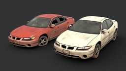 1997 Midsize Sedan automobile, sedan, holes, saloon, generic, bullet, damaged, rural, destroyed, gunfire, lowpoly, gameasset, car, gameready