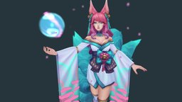 Spirit Blossom Ahri spirit, league, legends, whimsical, leagueoflegends, blossom, ahri, handpainted, spiritblossom