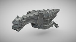 Waterspout Gargoyle "Pteropanther" cathedral, medieval, gargouille, gargoyle, 4k, gothic, grunge, statue, mythology, grotesque, folklore, substancepainter, architecture, asset, game, lowpoly, stone, gameasset, creature, monster, fantasy, sculpture, temple, noai