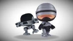 The Future of Law Enforcement police, toon, chibi, robocop, bot, future, ed209, law, public, cop, cyborg, machine, pistol, ai, ed, enforcement, trust, serve, innocence, scifi, gun, robot