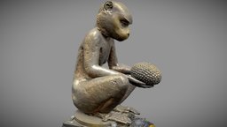 Golden monkey w/3 LOD lod, asia, india, statue, realism, kathmandu, nepal, cultural-heritage, realitycapture, photogrammetry, pbr, lowpoly, scan, 3dscan, sculpture