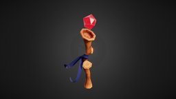 Magic Staff jewel, staff, gem, wand, game, lowpoly, gameart, low, poly, gameasset, fantasy, magic