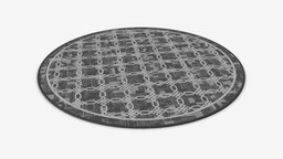Round Patterned Bath Mat bathroom, textile, bath, floor, foot, pattern, soft, wc, clean, round, fabric, rug, carpet, mat, flooring, 3d, pbr, decoration, interior, material
