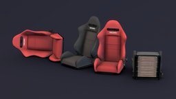 80s Recaro Bucket Seats [UPDATED] audi, rally, retro, parts, 80s, 1980s, recaro, seats, tuning, aftermarket, substancepainter, substance, vehicle, car, sport, interior