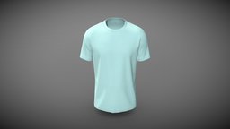 Men Short Sleeve Round Neck Tee (Low Poly) football, top, new, argentina, tee, obj, fbx, df, t-shirt, digitalization, gltf, 3d, digitalfashion, 3dclothing, appareldesign, digitalfashionwear, 3dappareldesign, 3dclothingdesign