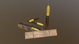 Flak  88mm German WWII Ammo wooden, ww2, german, ammo, explosion, tank, box, cannon, flak88, weapon, asset, vehicle, war, gameready
