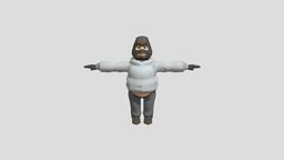 Robber fat, robber, stylizedcharacter, cartoon, lowpoly, stylized, human, male