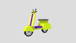 Vespa vespa, pixel-art, blockbench, low-poly