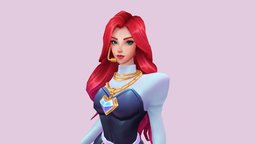 K/DA Miss Fortune fanart, league, lol, leagueoflegends, missfortune, stylizedcharacter, handpainted, stylized