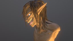The Attack Titan sculpt, no, on, titan, attack, shingeki, kyojin, eren, jaeger, eevee, zeke, blender, cycles, anime