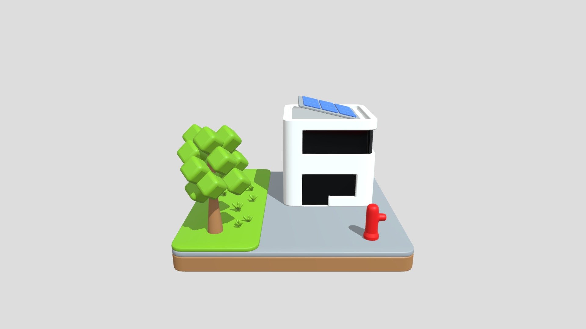 This is a model of a cartoon house 3d model