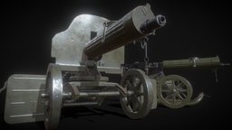 Soviet Maxim machine gun model 1941 ww2, soviet, russian, machinegun, russia, ussr, maxim, weapon, military, gun, gameready