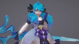 League of Legends league, lol, gwen, leagueoflegends-3d-design-3d-character
