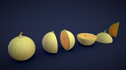 Stylized Cantaloupe plant, food, fruit, toon, cute, tropical, cartoony, market, cut, eat, supermarket, stylised, fruits, farm, foods, melon, optimized, unrealengine, grocery, groceries, stilized, slice, fruity, melons, sliced, cantaloupe, honeydew, cantaloupes, fruit-basket, unity, cartoon, asset, game, lowpoly, gameasset, stylized, download, melone, grocery-store, "fruitstand"