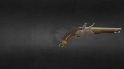 Vintage Wooden Revolver artwork, revolver, antique, 3d-modeling, low-poly-model, blender, art-piece, wood-gun
