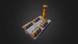 Airfield base warcraft, base, field, future, aeroplane, command, conquer, strategy, combat, tactics, airfield, substancepainter, substance, blender, vehicle, air, sci-fi, factory, war