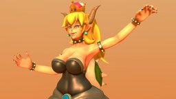 Bowsette PBR + 3D Printing princess, koopa, meme, , sla, redhead, crown, dress, print, manga, printable, bowser, peach, blonde, waifu, hime, genderbent, bowsette, peachette, girl, 3d, pbr, bust, anime, super, mario