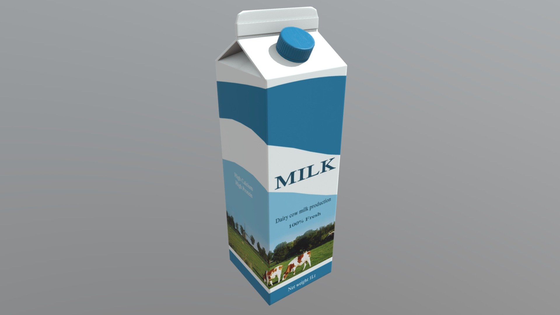 &lsquo;Fresh and tasty!' Includes x2048 PBR textures. The normal map is baked from the high poly model.

If you need help with this model or have a question – please do not hesitate to contact with me. I will be happy to help you.

Contact: plaggy.net@gmail.com - Milk Carton - Buy Royalty Free 3D model by plaggy 3d model