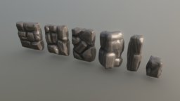 Wall Stone Stylized scenery, desert, rocks, floor, models, jungle, render, asset, game, model, free, stylized, rock, wall, moetalness