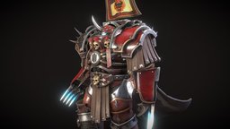 Chaos Space Marine Terminator (Word Bearers) warhammer, 40k, chaos, spacemarine, spacemarines, science-fiction, 3d, 3dmodel, warhammer40k