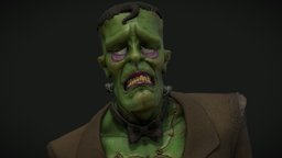 The Monster cute, gross, sad, teeth, creepy, frank, classic, frankenstein, creep, universal, character, monster, halloween, sculpture