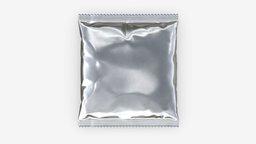Snack package square mockup 01 food, square, product, packaging, template, chips, pack, bag, clean, mockup, snack, package, foil, folds, blank, packet, 3d, pbr, container, plastic