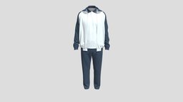 Tracksuit Unzipped school, track, shirt, boy, prop, fashion, jacket, uniform, polo, outfit, jersey, sweatshirt, schooluniform, fashiondesign, garment, tracksuit, sportwear, apparel, clo3d, marvelousdesigner, sportswear, attire, outerwear, student, sport, clothing, casualwear, clo, zprj, activewear