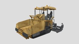 Asphalt Paver truck, asphalt, pavers, truck-heavy-vehicle, truck-low-poly