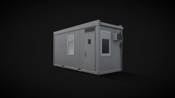 Portable Modular Construction Pod office, work, videogame, road, realtime, pod, substancepainter, substance, art, car, street, construction