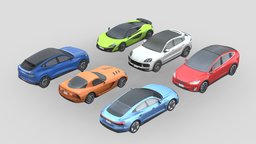 Low-Poly Car Pack 004 power, vehicles, tire, cars, suv, drive, sedan, luxury, vintage, speed, classic, automotive, performance, lowpoly, tesla-model-x, audi-e-tron-gt, dodge-viper-gt, dodge-viper-srt-2010, ford-mustang-mach-e, mclaren-600lt-2019, porsche-cayenne-e-hybrid-coupe