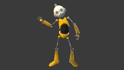 Robot kid, cartoony, maya, photoshop, stylized, robot