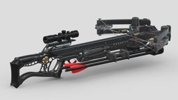 Generic Crossbow arrow, modern, scope, vray, crossbow, hunter, army, bow, medieval, bolt, shoot, purple, hunting, competition, archery, target, hunt, archer, weaponry, projectile, arbalest, weapon, 3d, weapons, sport