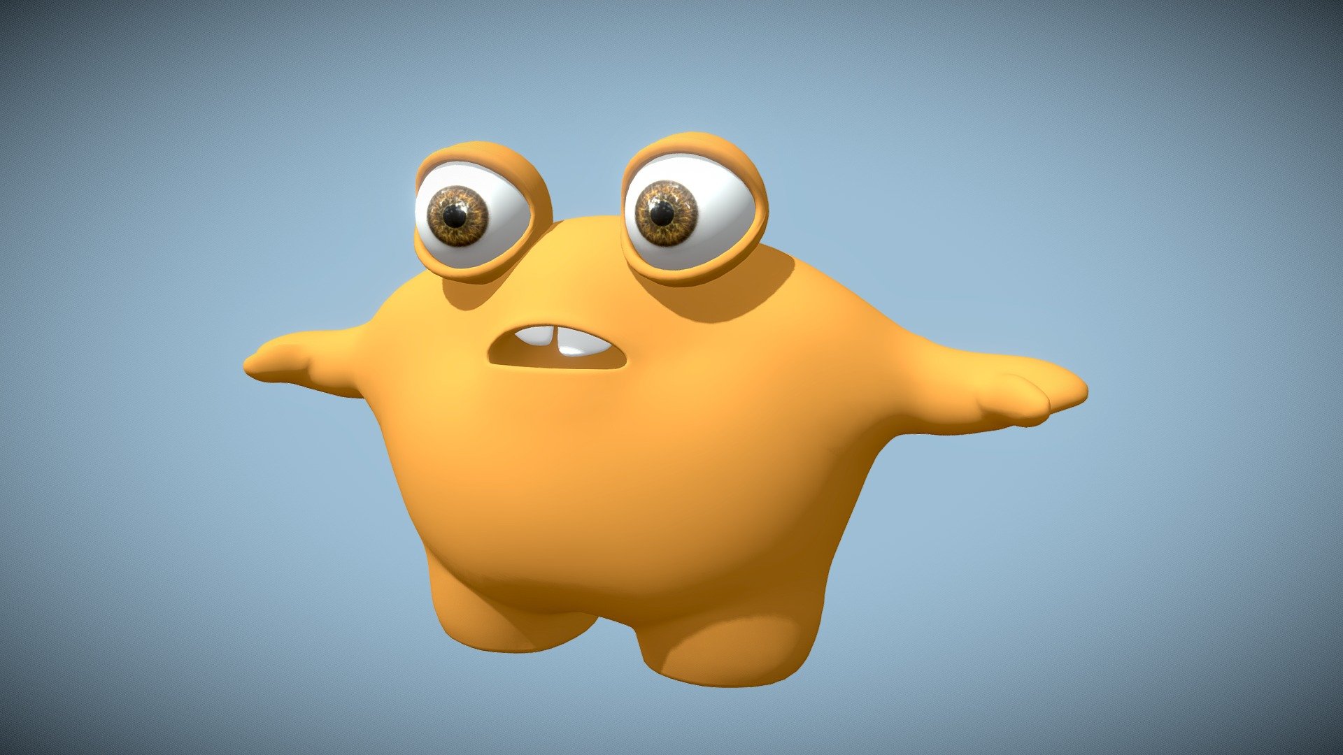 Rigged Monster Character for Animations or Games
the Monster is rigged, with inverted kinematics for hands. The Eyes follow one control bone and can be animated separately by eye bones. The mouth has 4 control bones and one shape key animation to make O. Eyelids have also shape keys and the upper and lower lid can be closed separately. See the preview video to get an idea of how the character can be animated. The model has one preview animation, but I made it just to test different poses.

The only texture map is a diffuse map for the eyes. The color of the monster can be easily changed. HDRI is included.

The character is semi-low-poly, so it can be used in games or VR.



Thanks for your possible purchase and have a great day!
 - Rigged Monster Character - Buy Royalty Free 3D model by MarkoJantti 3d model