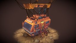 Air Express steampunk, airship, aircraft, airbus, character, handpainted, asset, lowpoly
