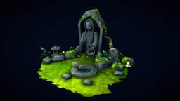 Forest Statue. rabbit, forest, grass, cute, rocks, painted, hi, color, tris, darth, statue, max, artist, marmoset, 3dmodeler, digitalart, albedo, 3denvironment, poliigon, 3dtexturing, substancepainter, 3d, art, lowpoly, low, mobile, 3ds, stylized, anime, hand, 3dmodeling, magic, environment