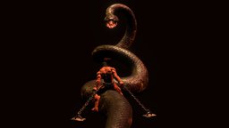 Conan scene, fanart, frank, snake, conan, barbarian, hq, story, combat, chained, 3d-building, 3d-art, usurper, barbarian-gamecharacter, 3d-design, modeling, game, model, creature, monster, concept, model3d, 3d-character, frazetta