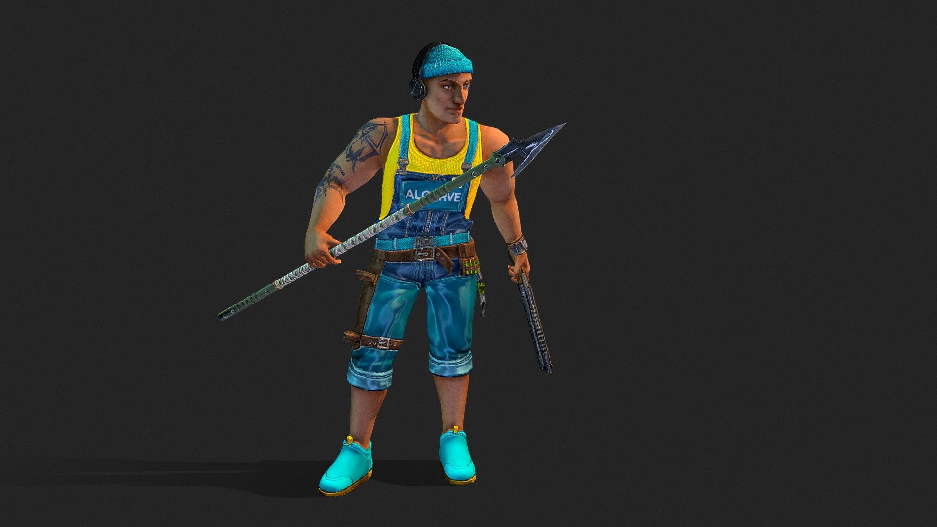 Model - 9 668 triangles

Textures - BaseColor, Normal, MetallicSmoothnes(1024x1024).

Sculpted in ZBrush, retopology and UV -Blender, textures- Substance Painter.



Created this model for the mobile game Bunch Of Bullets while I was working at Gyre Rig.



Artstation: https://www.artstation.com/strix567
 - Fisherman - 3D model by Larolei Low Poly (@strix567) 3d model
