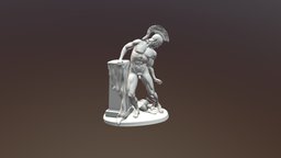 Sculpture of Achilles wounded in his heel sculptgl, achilles, wounded, aquiles, art