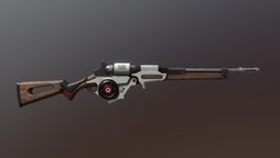 Sci-fi Rifle rifle, weapon, scifi, substance-painter, sci-fi, wood, gun
