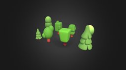 Nature trees, plant, cute, indie, gameprop, gamedesign, obj, gamedev, foliage, fbx, nature, game-model, cartoon, blender, gameart, gameasset, stylized, environment