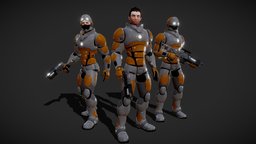 Sci-Fi Solder armor, people, stylised, pistol, sci-fi-character, sci-fi-weapon, stylizedcharacter, scafander, sci-fi-gun, character, helmet, sci-fi, characters, stylized, human, gun, male, riflie