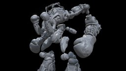 "The Whirlwind" stl, mech, 3dprintable, boxer, mecha, cyborg, 3dprinting, box, character, robot