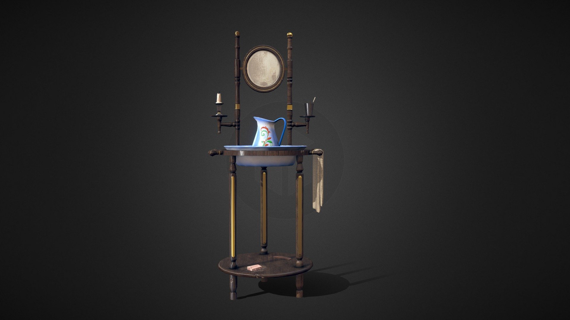 Low poly model provided by Teo Cazghir @Ubisoft Romania. I added the toothbrus and the comb. Also, I worked on the high poly, baking in Marmoset &amp; texturing in Substance Painter 3d model